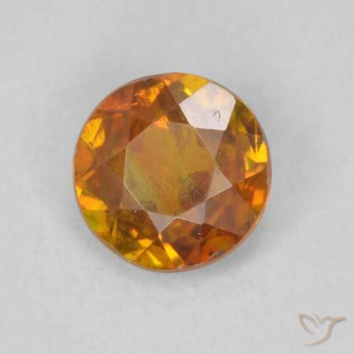 Esfalerita Laranja acastanhado Natural 0.41ct, Redondo, SI