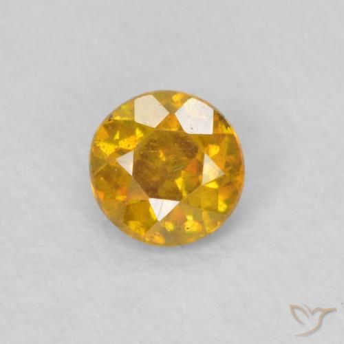 0.30ct Natural Laranja Dourada Esfalerita, Redondo, SI