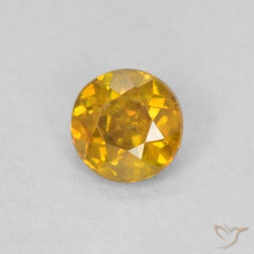 Esfalerita Laranja Dourada Natural 0.30ct, Redondo, SI