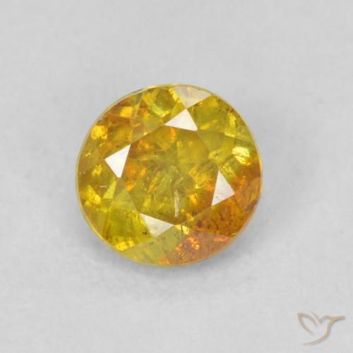 0.40ct Natural damasco laranja Esfalerita, Redondo, SI