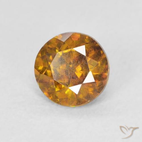 Esfalerita Marrom dourado Natural 0.92ct, Redondo, VS-SI