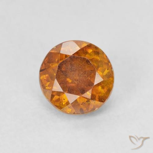 0.80ct Natural Marrom dourado Esfalerita, Redondo, VS-SI