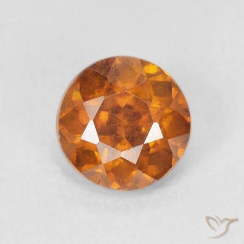 0.95ct Natural Laranja terroso Esfalerita, Redondo, VS-SI