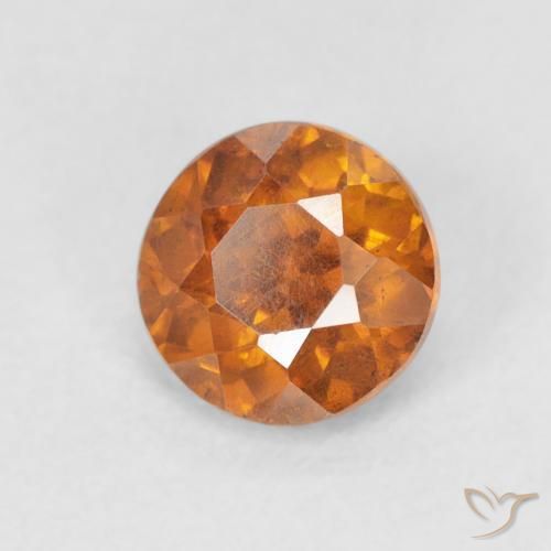 Esfalerita Laranja terroso Natural 0.95ct, Redondo, VS-SI