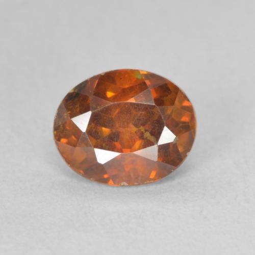 1.33ct Natural Laranja Marrom Profundo Esfalerita, oval, SI