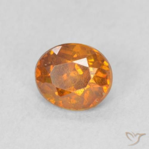 Esfalerita âmbar laranja Natural 0.54ct, oval, SI