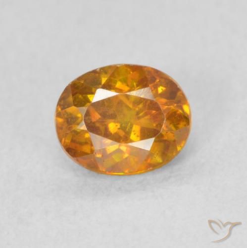 0.59ct Natural Laranja Médio Esfalerita, oval, SI