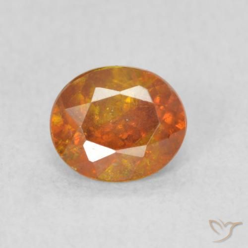 0.58ct Natural terra laranja Esfalerita, oval, SI