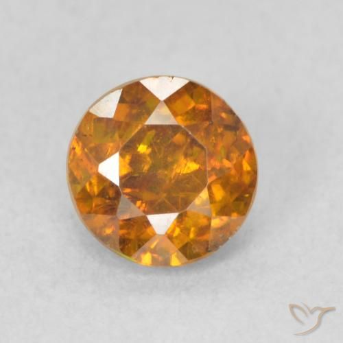 0.77ct Natural terra laranja Esfalerita, Redondo, SI