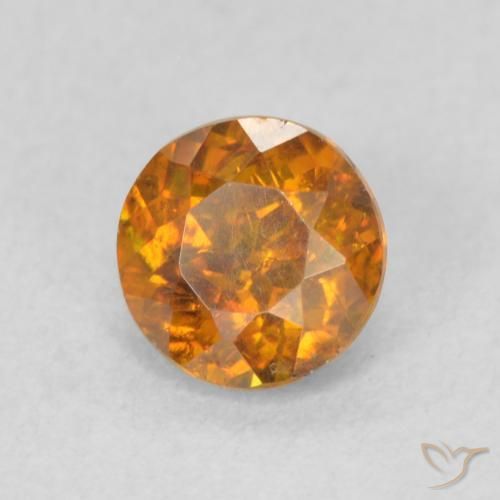 Esfalerita terra laranja Natural 0.77ct, Redondo, SI