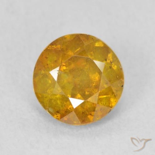 0.84ct Natural Laranja Dourada Esfalerita, Redondo, SI