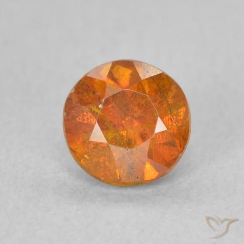 0.79ct Natural Laranja Médio Esfalerita, Redondo, SI