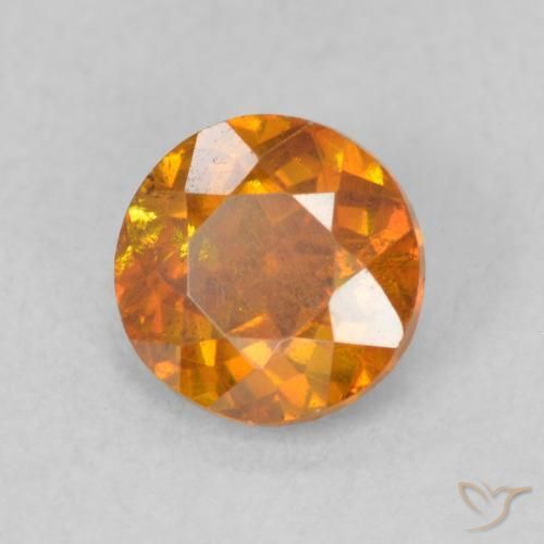 Esfalerita âmbar laranja Natural 0.77ct, Redondo, SI
