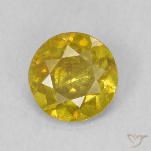 0.75ct Natural amarelo médio Esfalerita, Redondo, SI