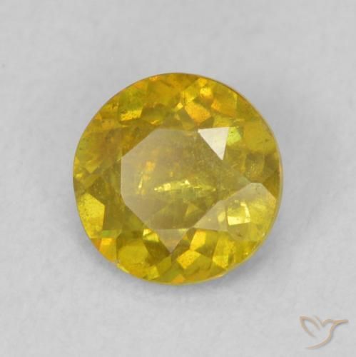 Esfalerita amarelo médio Natural 0.75ct, Redondo, SI
