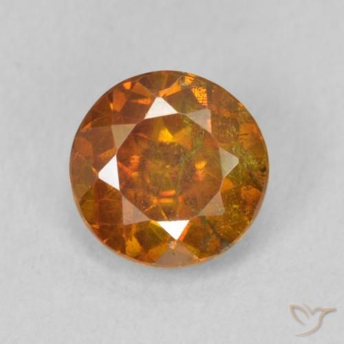 1.26ct Natural Laranja acastanhado Esfalerita, Redondo, SI