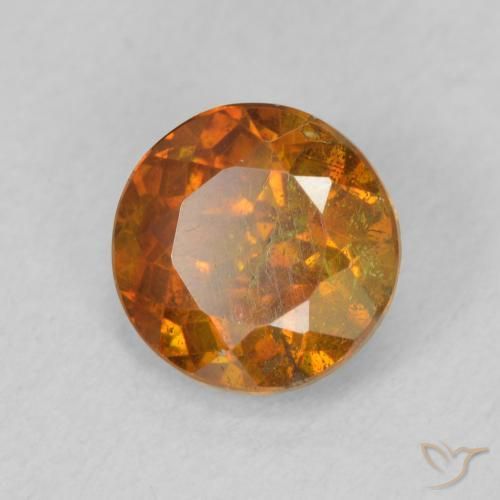 Esfalerita Laranja acastanhado Natural 1.26ct, Redondo, SI