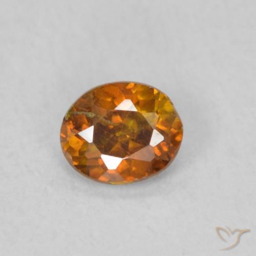 0.28ct Natural Laranja Profundo Esfalerita, oval, SI