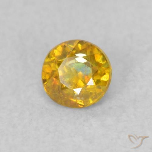 0.19ct Natural Amarelo escuro Esfalerita, Redondo, SI