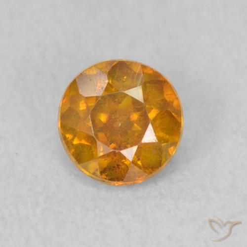 0.52ct Natural damasco laranja Esfalerita, Redondo, SI