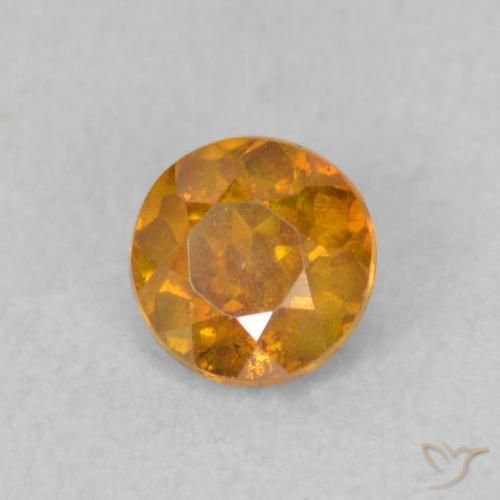 Esfalerita damasco laranja Natural 0.52ct, Redondo, SI