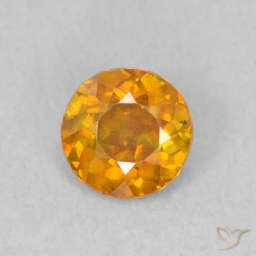 0.47ct Natural Laranja Intenso Esfalerita, Redondo, SI