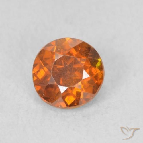0.59ct Natural Medium Dark-Orange Esfalerita, Redondo, SI