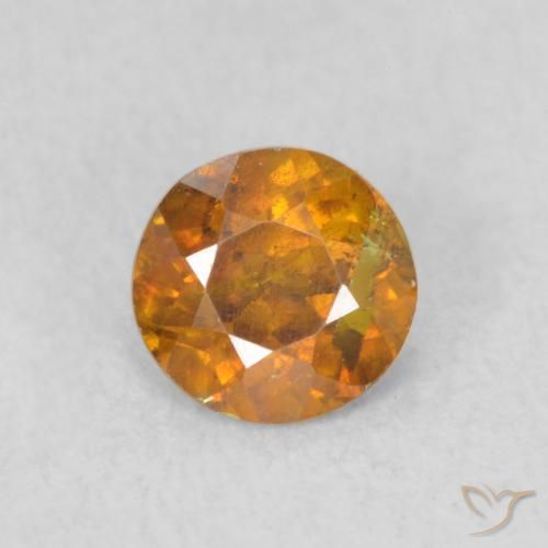 0.47ct Natural Laranja acastanhado Esfalerita, Redondo, SI