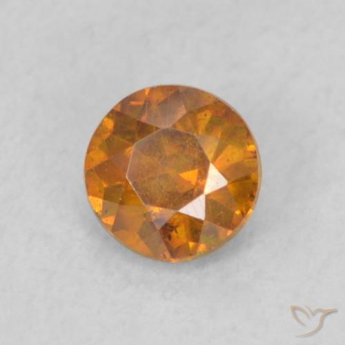 Esfalerita laranja marrom Natural 0.53ct, Redondo, SI