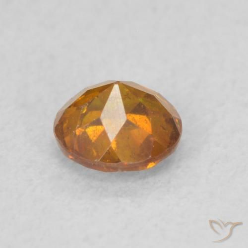 Esfalerita laranja marrom Natural 0.53ct, Redondo, SI