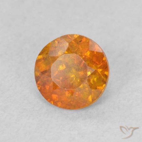 Esfalerita âmbar laranja Natural 0.70ct, Redondo, SI