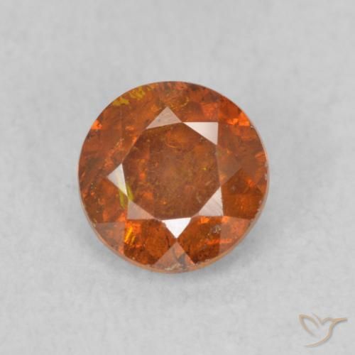 0.72ct Natural âmbar laranja Esfalerita, Redondo, SI