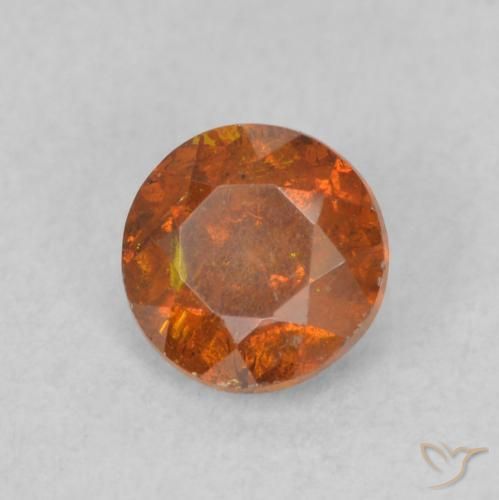 Esfalerita âmbar laranja Natural 0.72ct, Redondo, SI