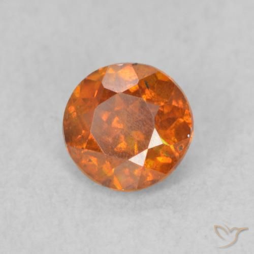 0.53ct Natural Laranja Médio Esfalerita, Redondo, SI