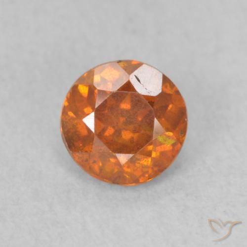 Esfalerita Laranja Médio Natural 0.53ct, Redondo, SI