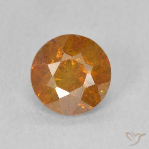 1.04ct Natural Laranja Profundo Esfalerita, Redondo, SI