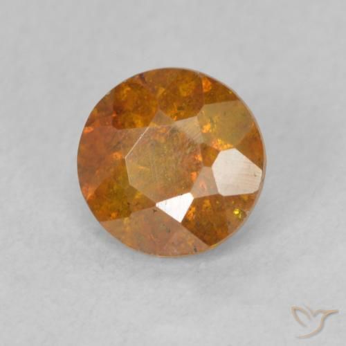 Esfalerita Laranja Profundo Natural 1.04ct, Redondo, SI
