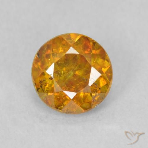 0.78ct Natural Medium Light-Orange Esfalerita, Redondo, SI