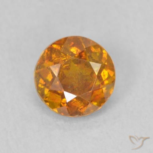 0.72ct Natural terra laranja Esfalerita, Redondo, SI