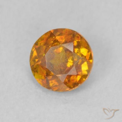 Esfalerita terra laranja Natural 0.72ct, Redondo, SI