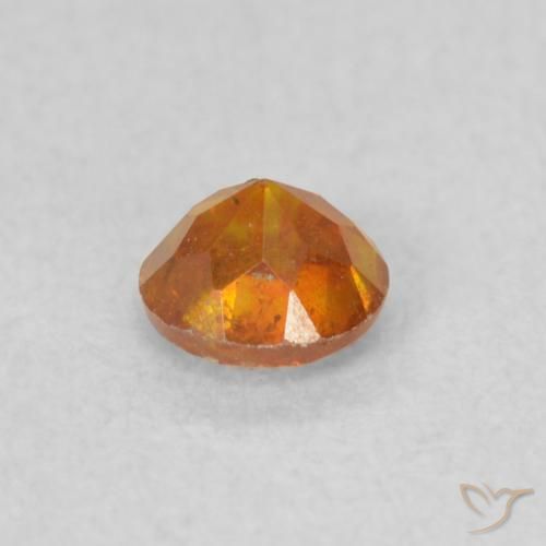 Esfalerita âmbar laranja Natural 0.34ct, Redondo, SI