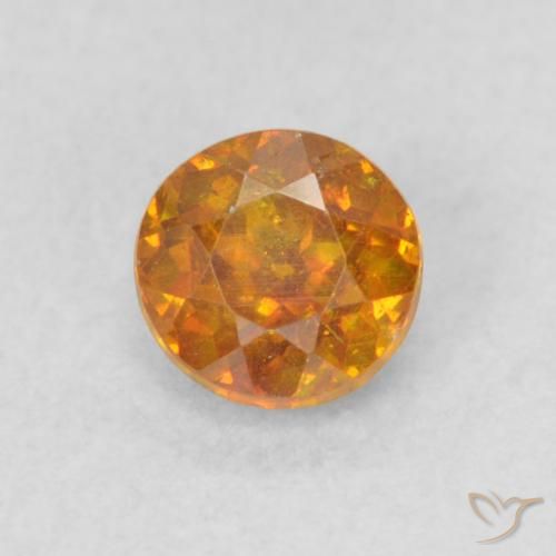 0.48ct Natural Laranja acastanhado Esfalerita, Redondo, SI