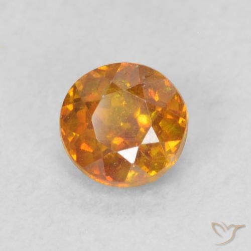 Esfalerita Laranja acastanhado Natural 0.48ct, Redondo, SI