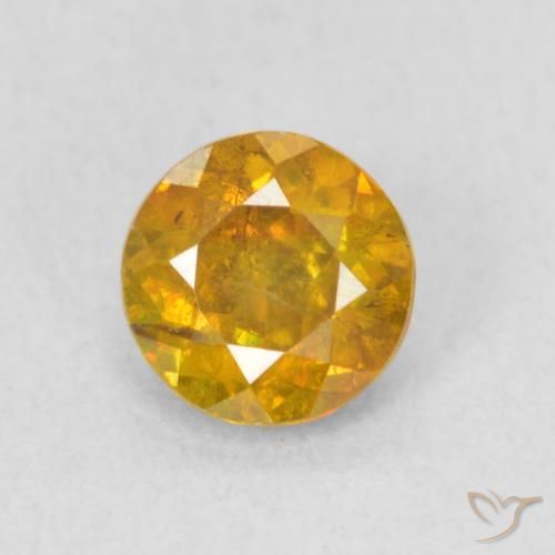 0.74ct Natural Laranja Dourado Profundo Esfalerita, Redondo, SI