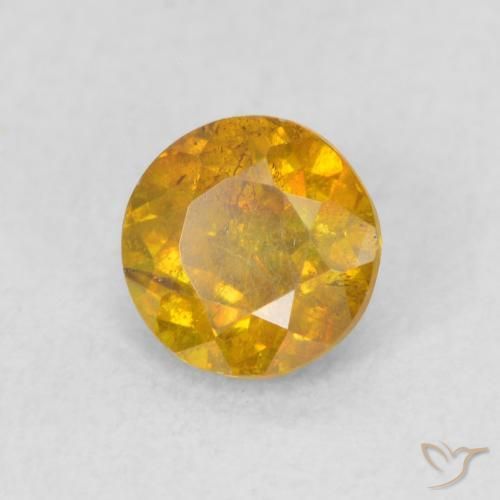 Esfalerita Laranja Dourado Profundo Natural 0.74ct, Redondo, SI