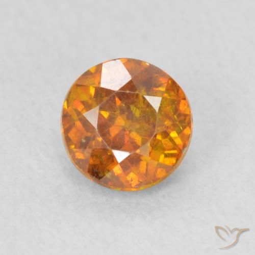 0.84ct Natural Laranja acastanhado Esfalerita, Redondo, SI