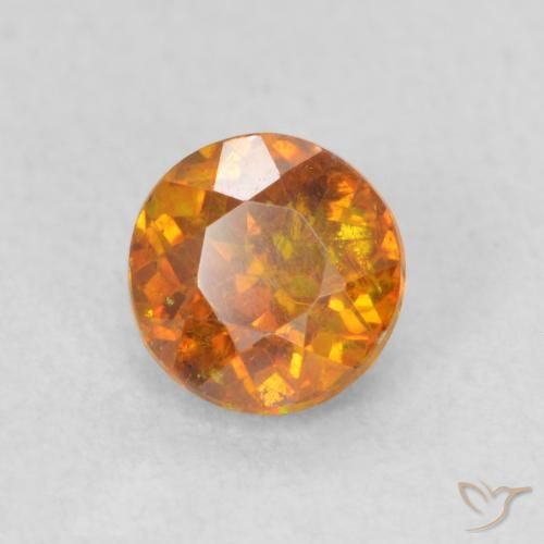 Esfalerita Laranja acastanhado Natural 0.84ct, Redondo, SI