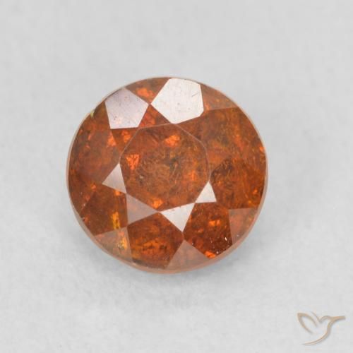 1.28ct Natural laranja avermelhado Esfalerita, Redondo, SI