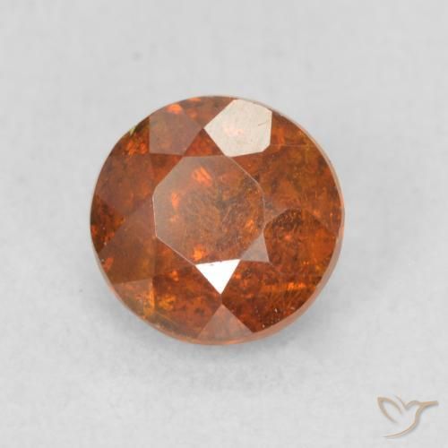 Esfalerita laranja avermelhado Natural 1.28ct, Redondo, SI