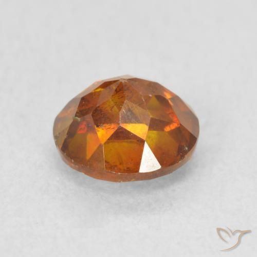 Esfalerita laranja avermelhado Natural 1.28ct, Redondo, SI